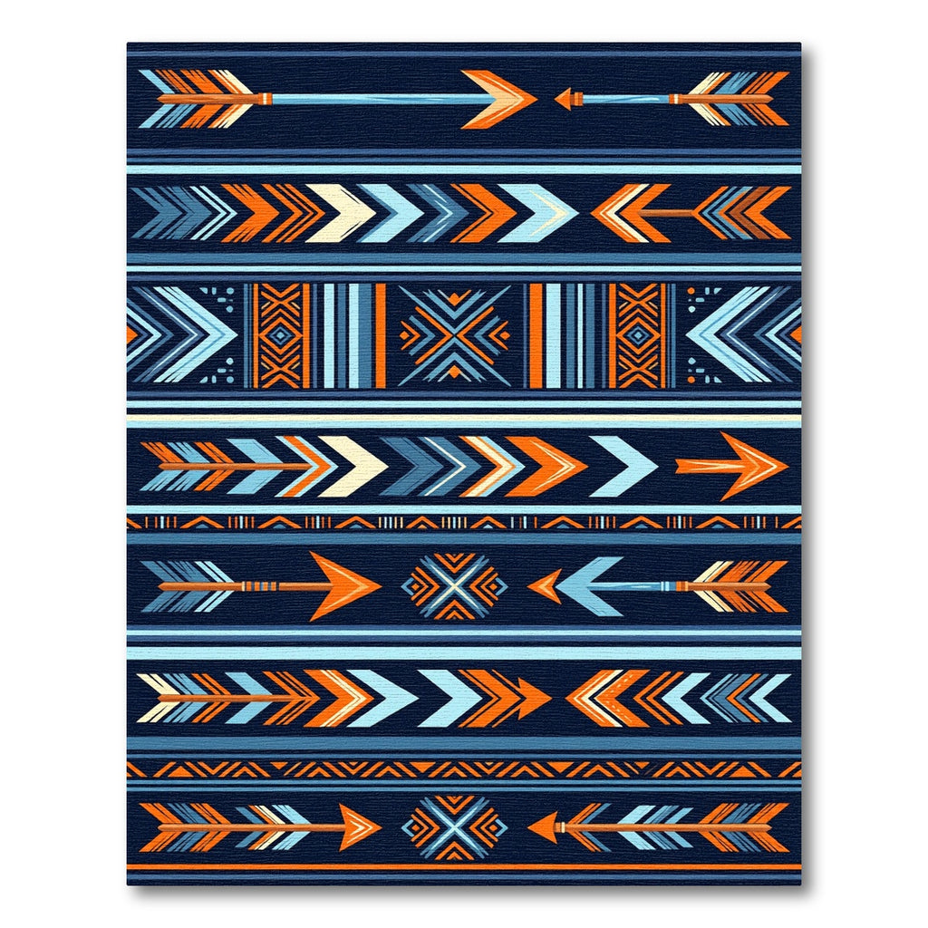 Bold Geometric Tribal Arrow Stripe Rug