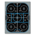 Modern Blue Black Hockey Rink Rug