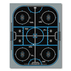 Modern Blue Black Hockey Rink Rug