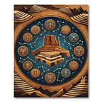 Celestial Mesa Astral Totem Bronze Round Rug