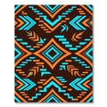 Vibrant Orange Teal Geometric Abstract Rug