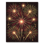 Golden Red Bursting Fireworks Celebration Rug