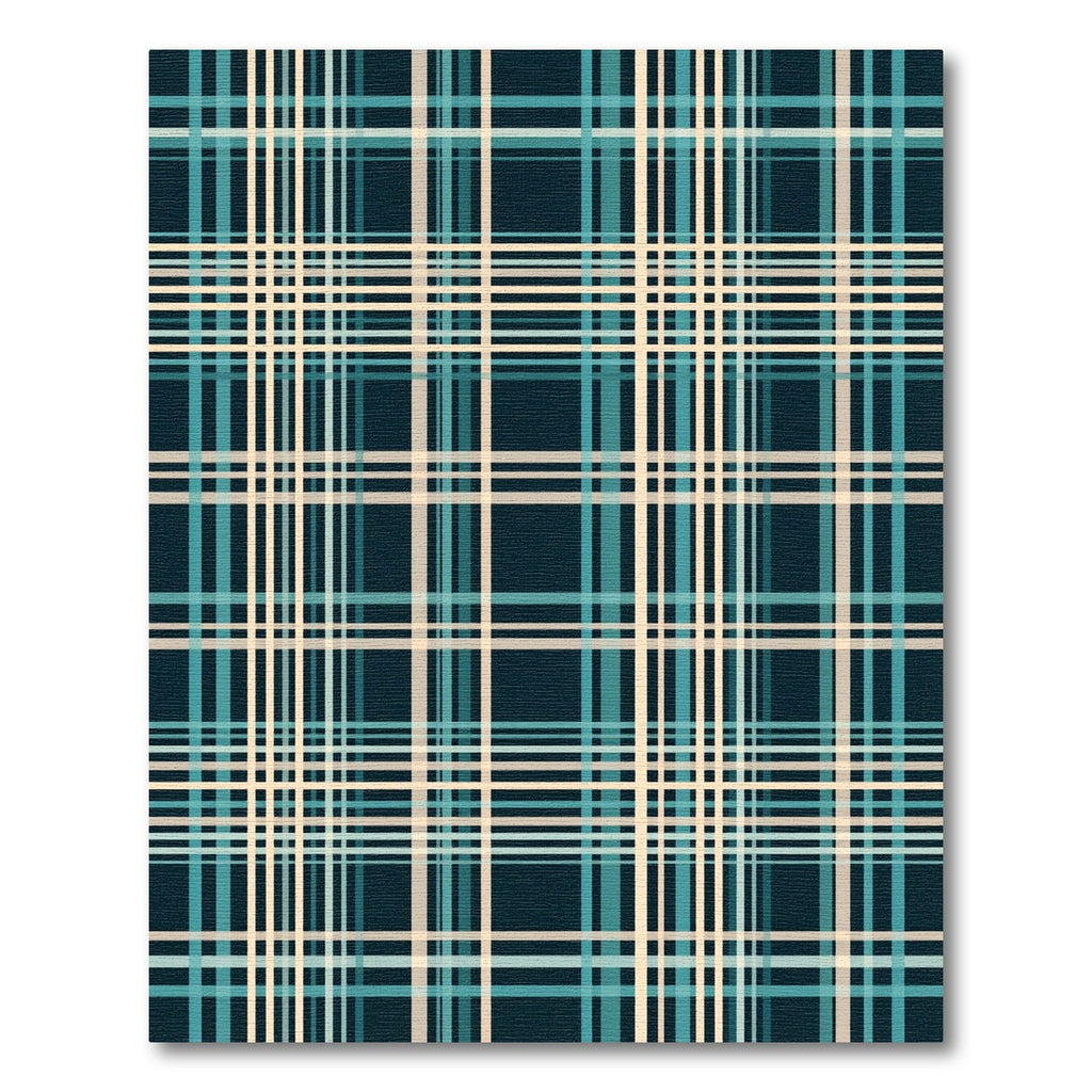 Teal Beige Tartan Grid Rug