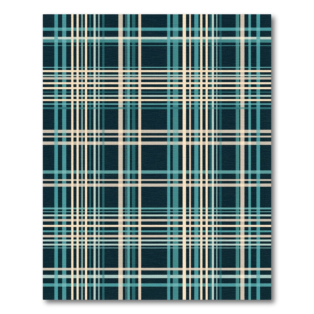 Teal Beige Tartan Grid Rug