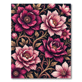 Elegant Magenta Floral Botanical Garland Rug