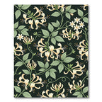 Elegant Honeysuckle Vine Botanical Dark Rug