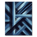 Indigo Abstract Brush Stroke Rug