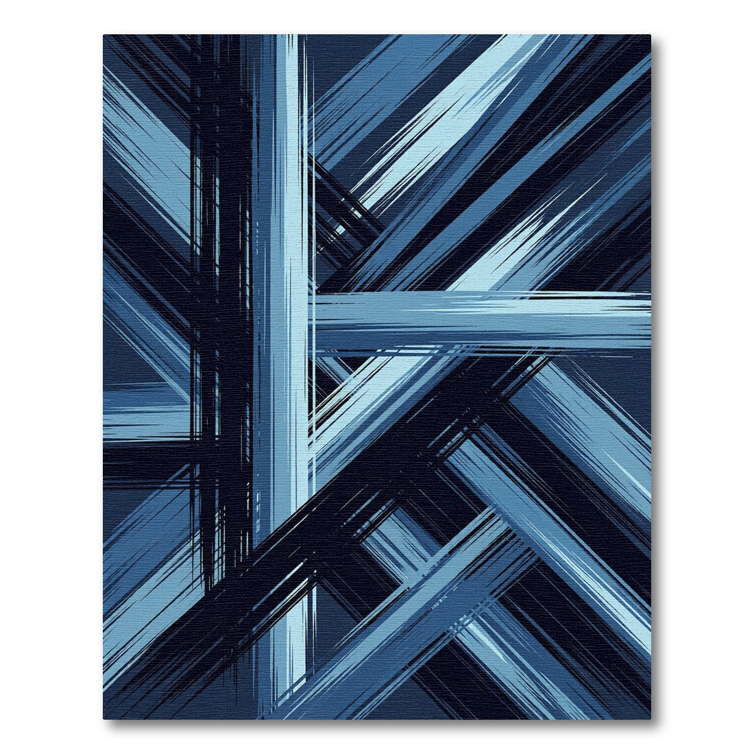 Indigo Abstract Brush Stroke Rug