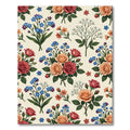Coral and Rose Botanical Bouquet Arrangement Rug