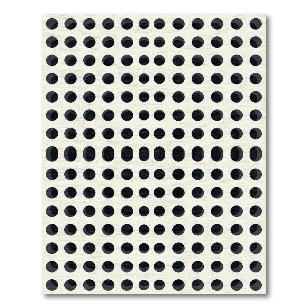 Minimalist Grid Monotone Dotted Art Rug