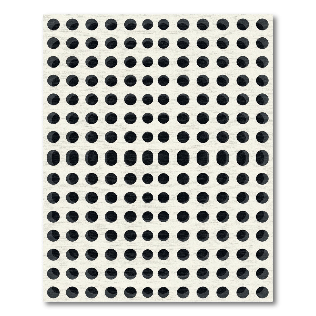 Minimalist Grid Monotone Dotted Art Rug