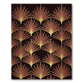 Art Deco Golden Burgundy Fan Rug