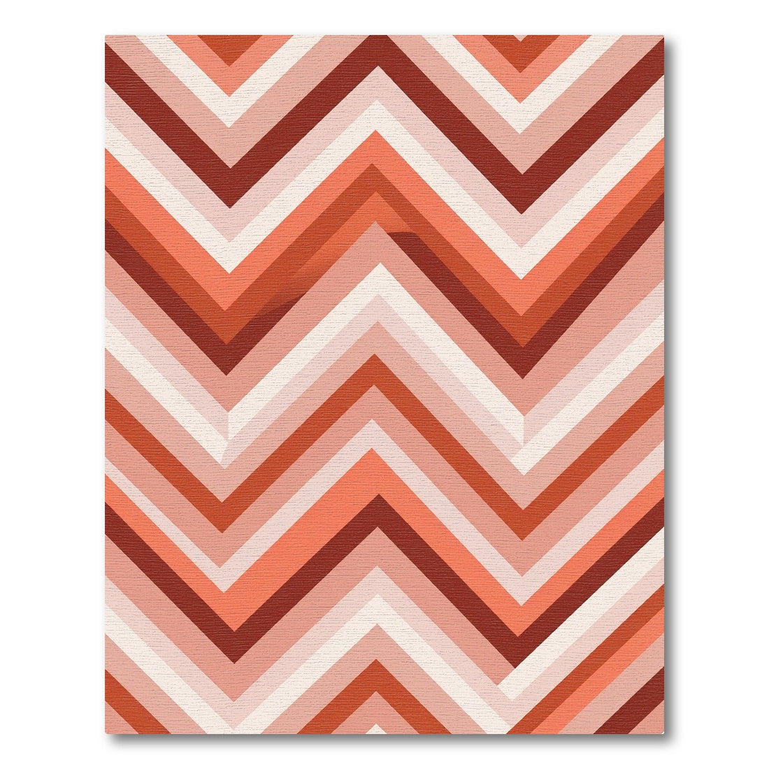 Warm Terracotta Retro Chevron Stripe Rug
