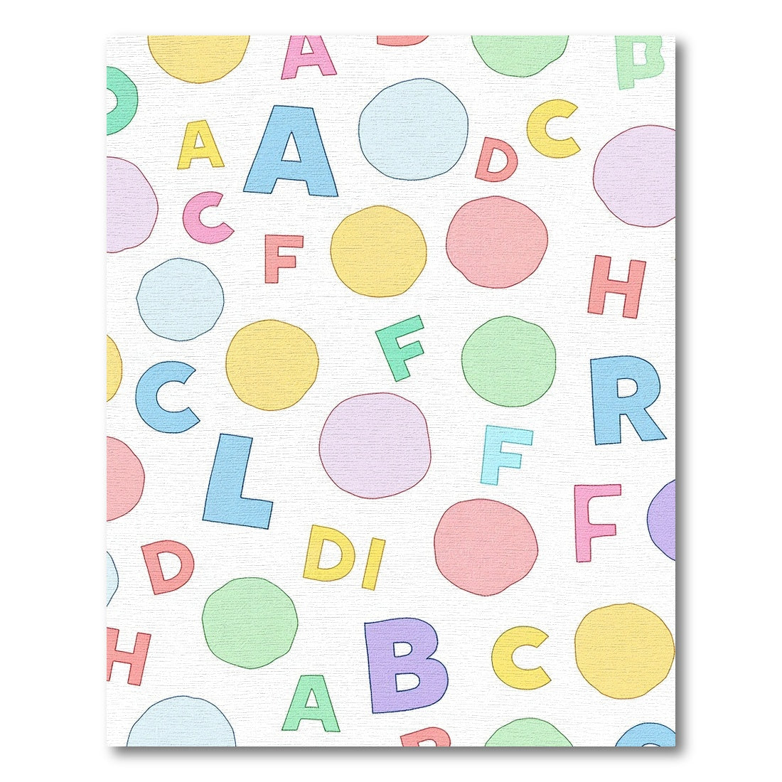 Playful Alphabet Dots Pastel Rug