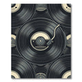 Retro Monochrome Vinyl Record Composition Rug