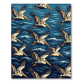 Flying Pelican Navy Nautical Ocean Art Rug