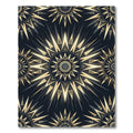 Radiant Gold Sunburst Geometric Emblem Rug
