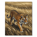 Golden Tiger Amidst Tall Grasses Rug