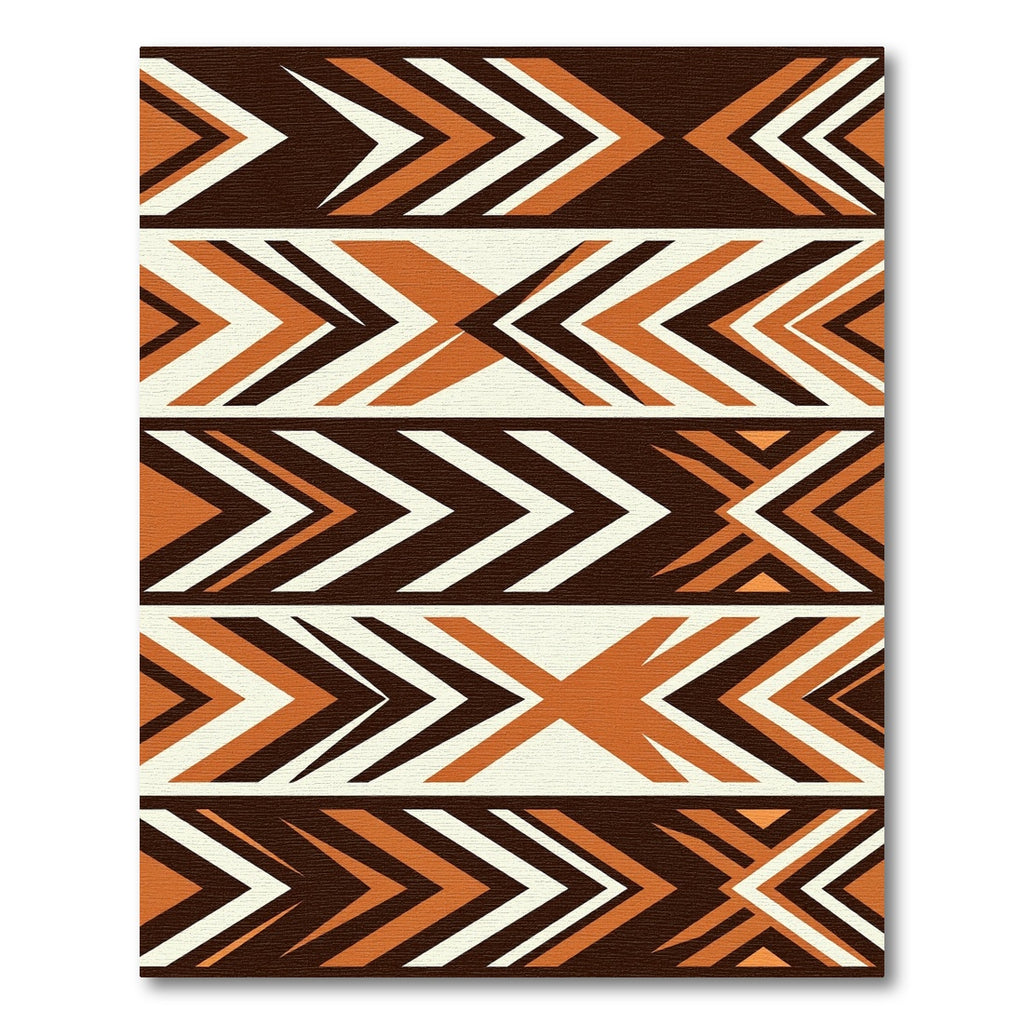 Earthy Geometric Chevron Arrow Rug