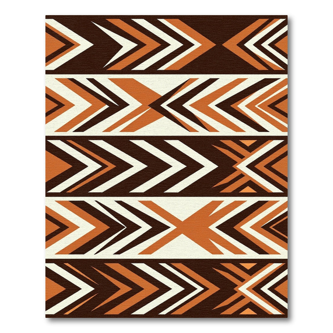 Earthy Geometric Chevron Arrow Rug