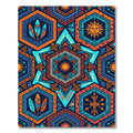 Vibrant Geometric Solar Hexagon Boho Art Rug