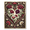 Elegant Romantic Rose Heart Floral Art Rug