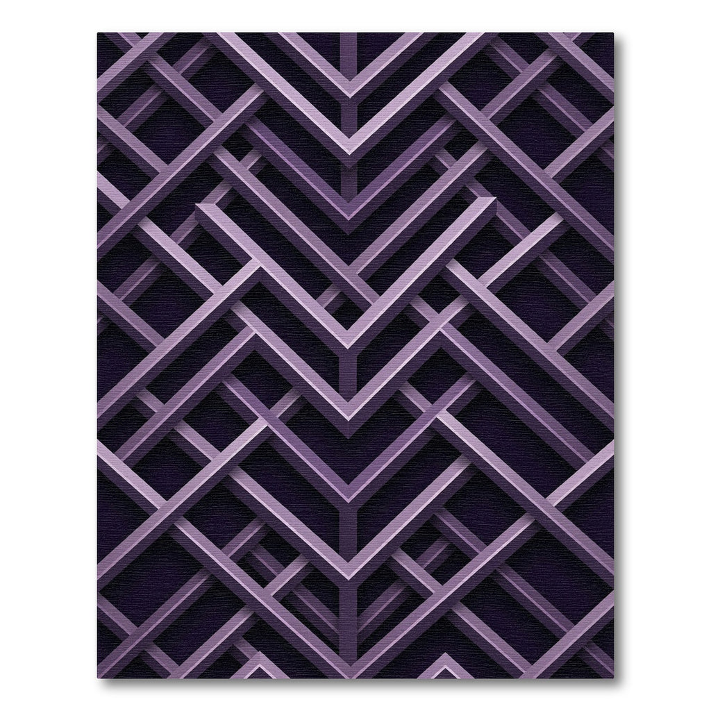 Modern Geometric Violet Interlocking Lattice Rug
