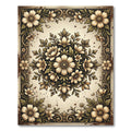 Vintage Cream Floral Medallion Illustration Rug