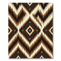 Earthy Brown Ikat Tribal Diamond Rug