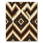Earthy Brown Ikat Tribal Diamond Rug