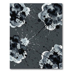 Modern Monochrome Ink Splatter Artful Rug