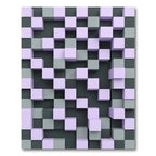Lavender Gray Checkerboard Cubes Rug