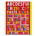 Bold Alphabet Numbers Multicolored Composition Rug