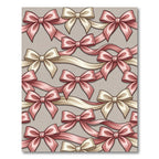 Elegant Dusty Pink Satin Ribbon Bows Rug