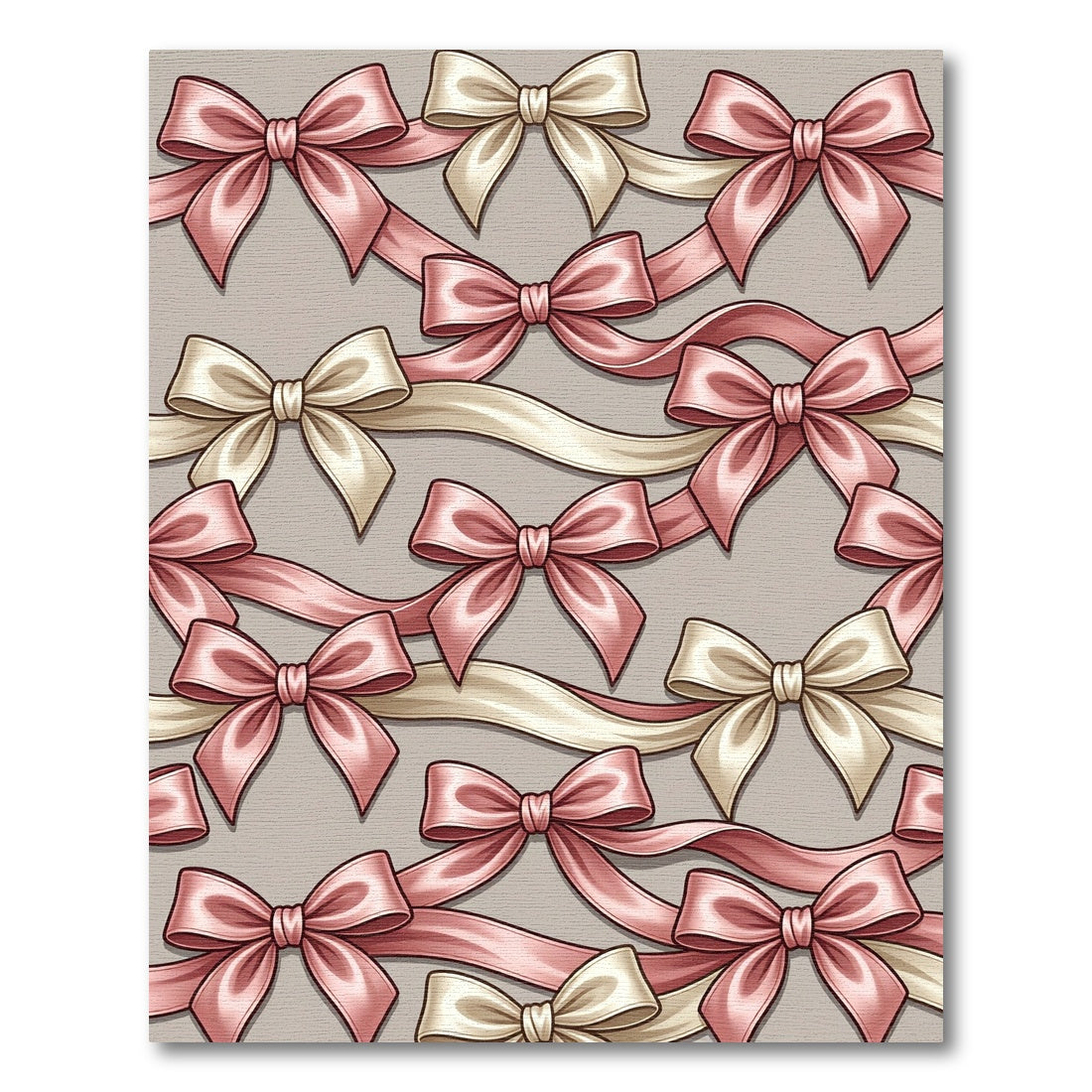 Elegant Dusty Pink Satin Ribbon Bows Rug