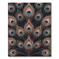 Elegant Copper Peacock Feather Art Rug