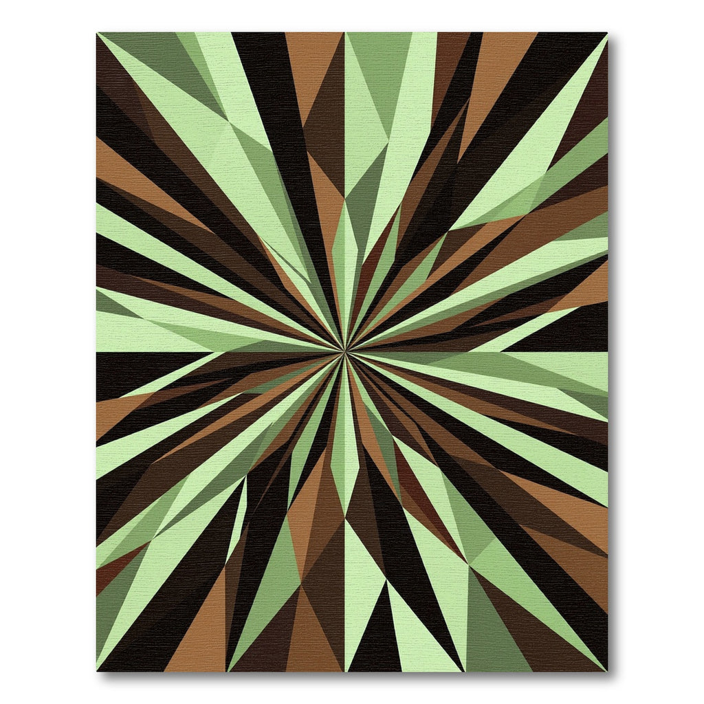 Geometric Sage Olive Abstract Starburst Rug