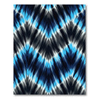 Electric Blue Grey Chevron Ikat Rug