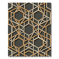 Sophisticated Gold Charcoal Geometric Hexagon Rug
