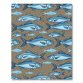 Coastal Blue School of Fish Illustration Rug