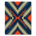 Bold Navy Orange Geo Diamond Zigzag Rug
