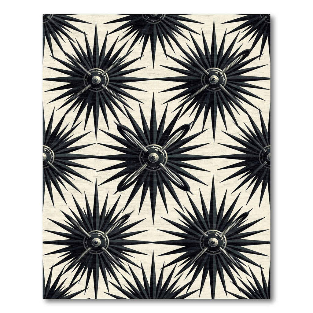 Monochromatic Spiky Starburst Radial Rug