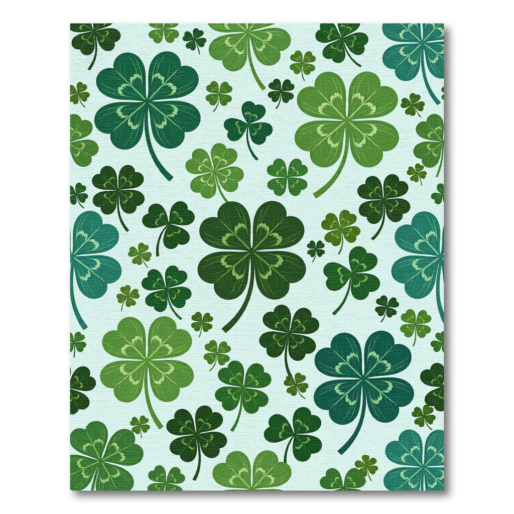 Lucky Four Leaf Clover Botanical Meadow Rug
