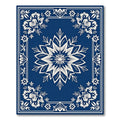 Deep Blue Floral Star Medallion Rug