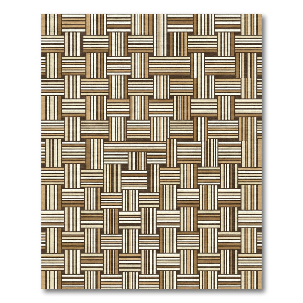 Modern Earthy Toned Woven Grid Rug