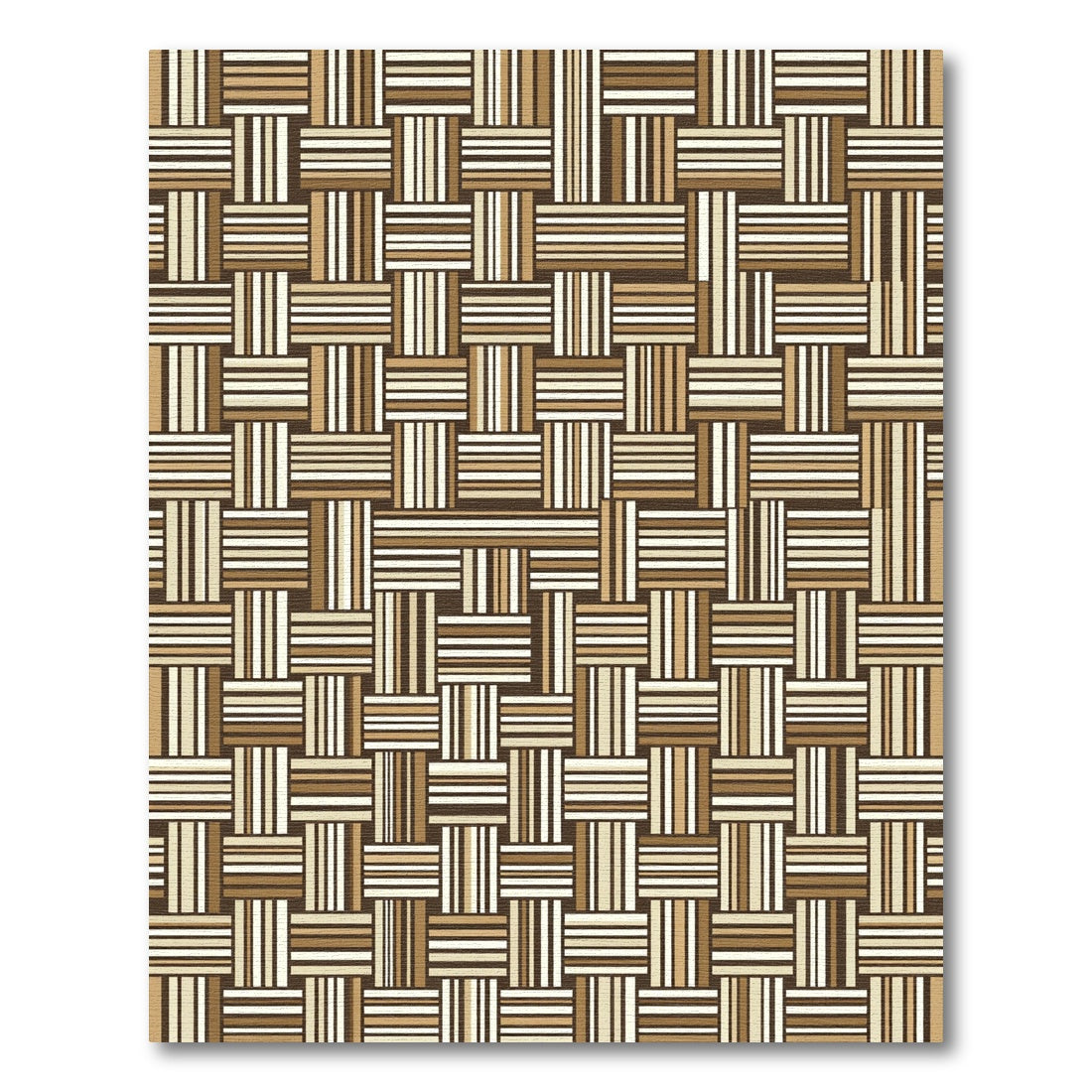 Modern Earthy Toned Woven Grid Rug