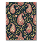 Elegant Pink Paisley Floral Vine Rug