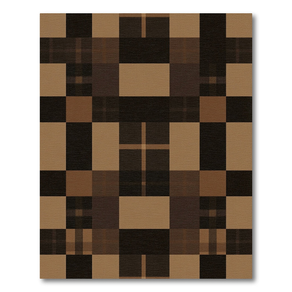 Sophisticated Brown Tonal Plaid Check Rug