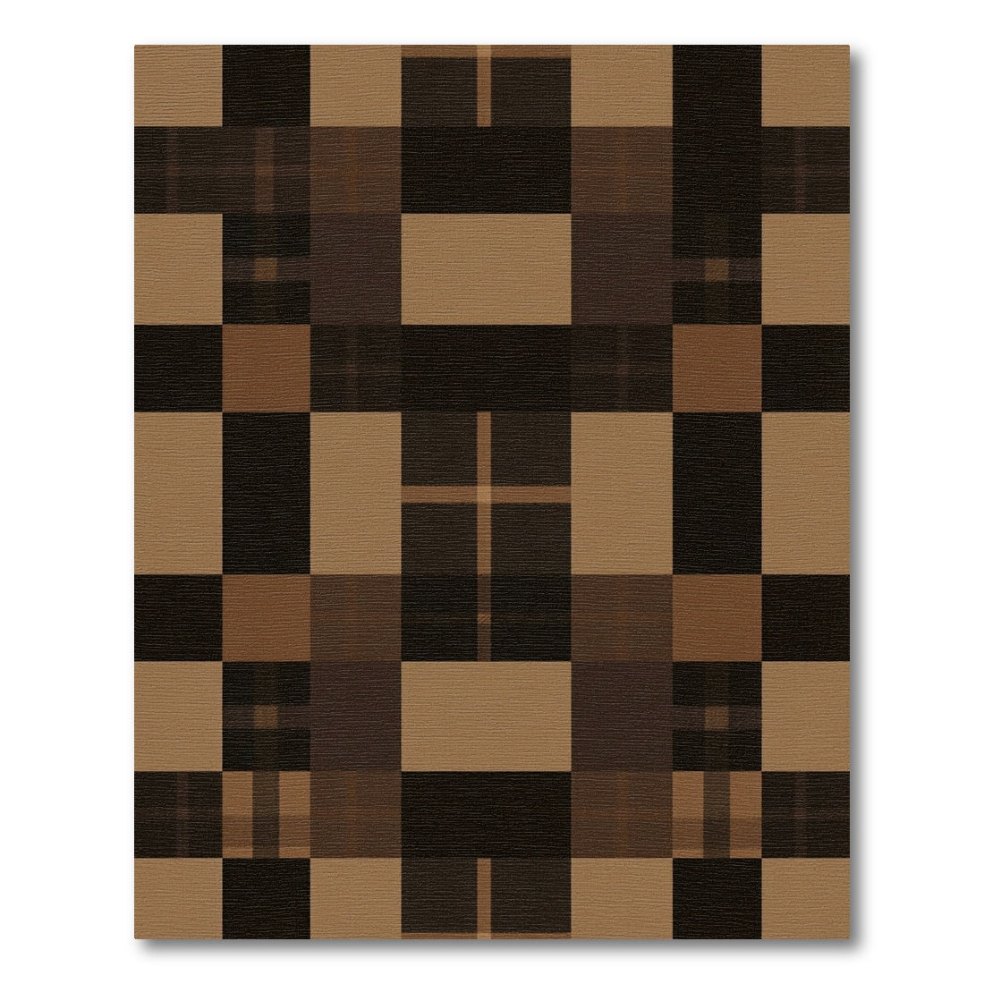 Sophisticated Brown Tonal Plaid Check Rug