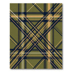 Olive Green and Navy Plaid Grid Rug